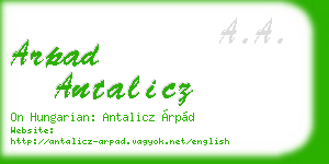 arpad antalicz business card